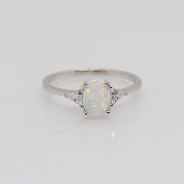 White Opal Ring - Etsy