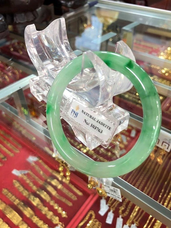 Translucent Natural Green, White Jadeite Jade Vin… - image 5
