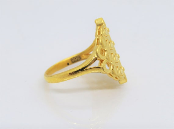 24K 999 Pure Gold Celtic, Geometric Vintage Ring … - image 4