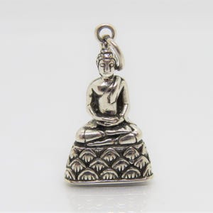 Vintage Sterling Silver Buddha Charm Pendant