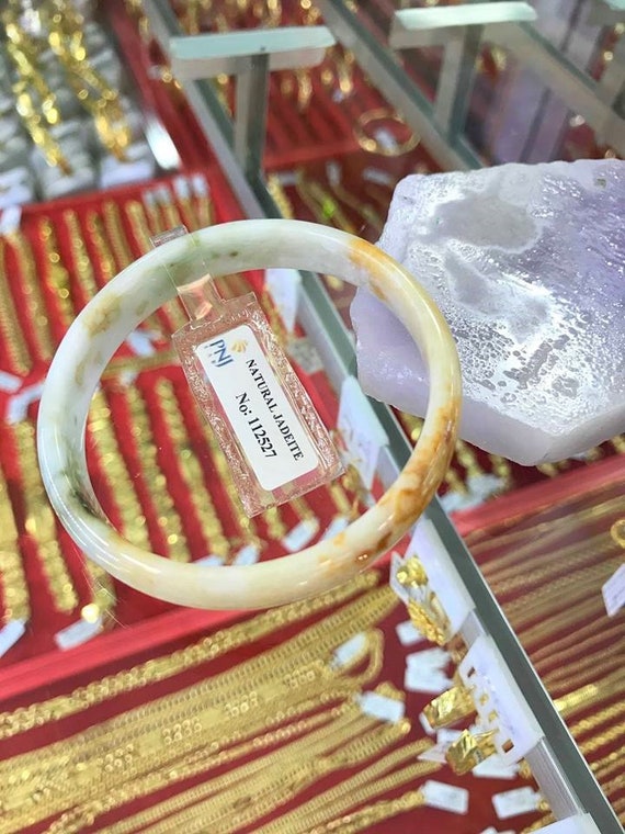 Translucent Natural Green, White, Orange Jadeite … - image 6