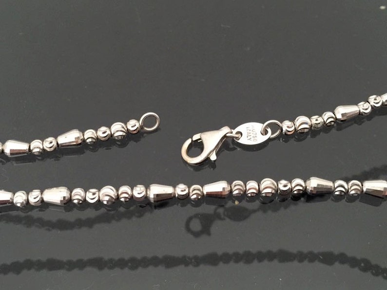 Vintage Italian 18K 750 Solid White Gold Ball Chain Necklace Etsy