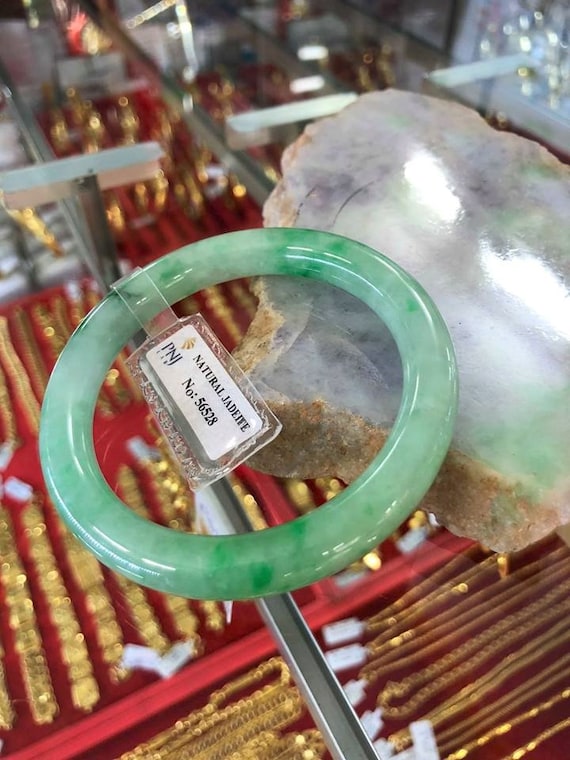 Translucent Natural Green, White Jadeite Jade Vin… - image 10