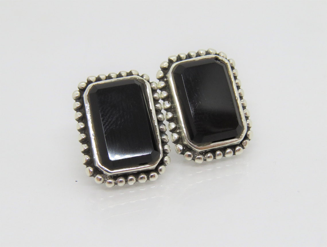 Vintage black onyx earrings Clearance
