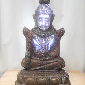 Antique Amethyst 19th - 20th Century Carved Phra Hin Buddha Statue 22,400grams