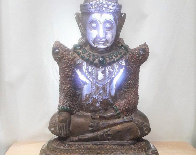 Antique Amethyst 19th - 20th Century Carved Phra Hin Buddha Statue 22,400grams