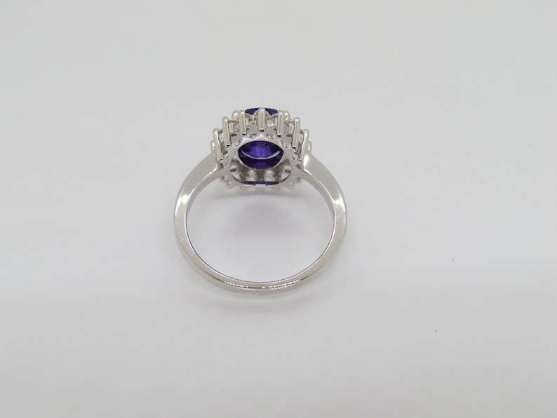 Vintage Sterling Silver Amethyst /& White Topaz Halo Ring Size 7
