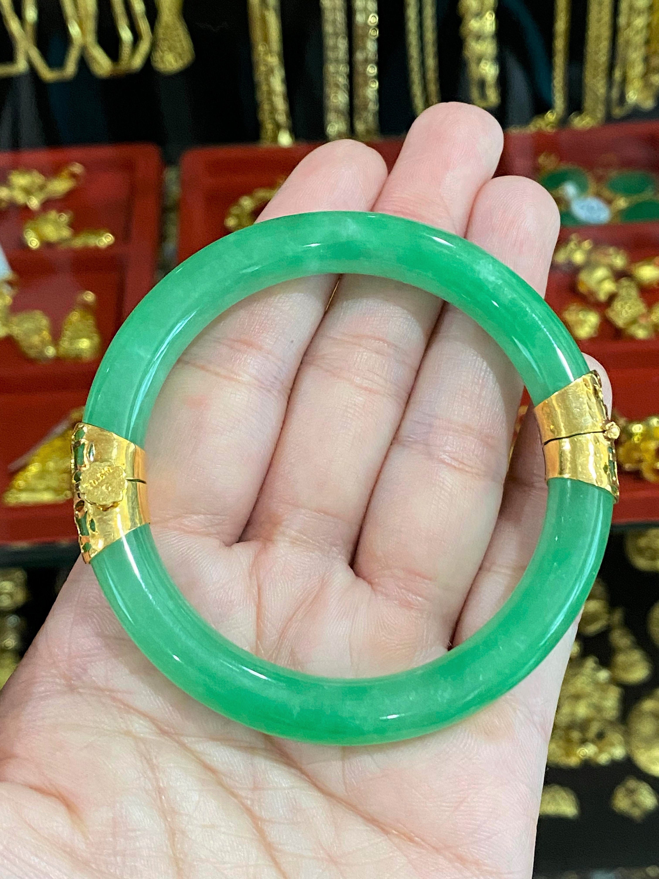 14K Solid Gold Jade and Citrine Grade Bracelet