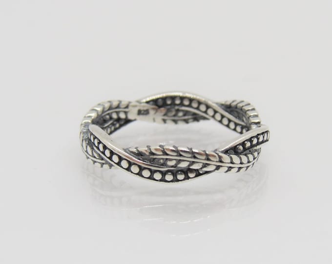 Sterling Silver Twisted Band Ring Size 6