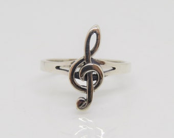 Vintage Sterling Silver Music Note Ring Size 5,7,8,9