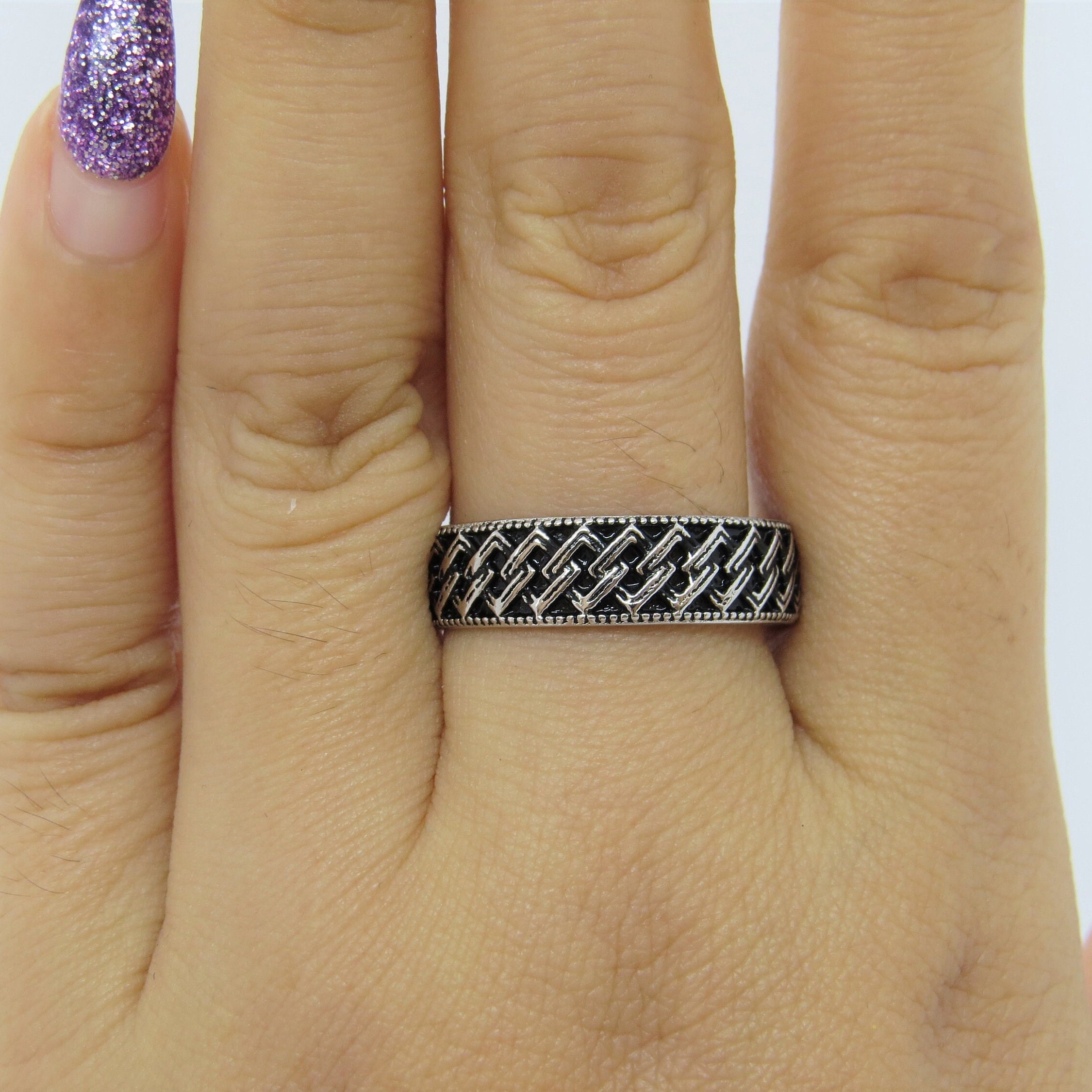 Vintage Sterling Silver Unisex Band Ring Size 9 - Etsy