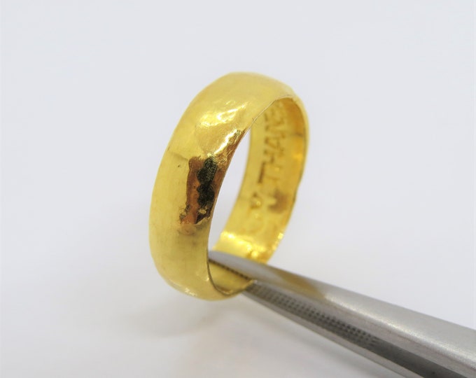 Vintage Pure 24K Solid Gold Wedding Band Ring Size 9.5