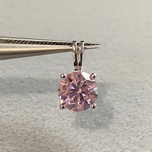 Sterling Silver Pink Sapphire Pendant 7MM