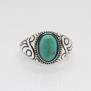 Vintage Sterling Silver Turquoise Ring Size 9