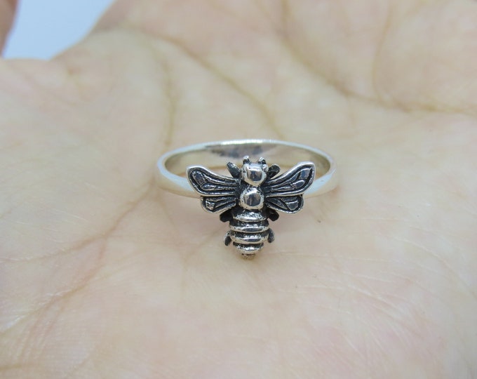 Vintage Sterling Silver Bee Ring Size 6,7,8,9