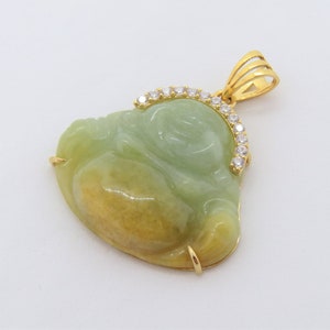 Vintage 18K Solid Gold Translucent Yellow Green Jadeite Jade - Etsy