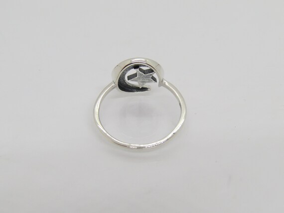 Vintage Sterling Silver Moon & Star Ring Size 7 - image 3