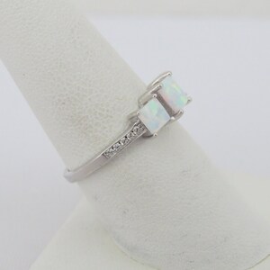 Vintage Sterling Silver Fire Opal & White Topaz Ring Size 7 - Etsy