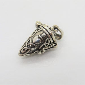 Celtic Sterling Silver Hinged with Triquetras Pendant