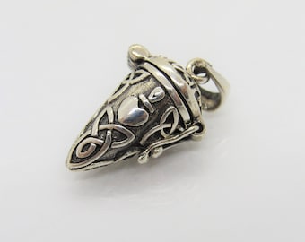 Celtic Sterling Silver Hinged with Triquetras Pendant