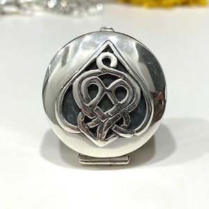Vintage Sterling Silver Celtic Heart Pill Box.