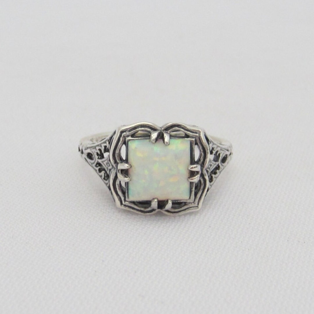 スターリングシルバー オパール フィリグリー リング サイズ 7 - Etsy 日本