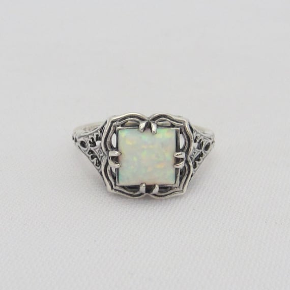 スターリングシルバー オパール フィリグリー リング サイズ 7 - Etsy 日本