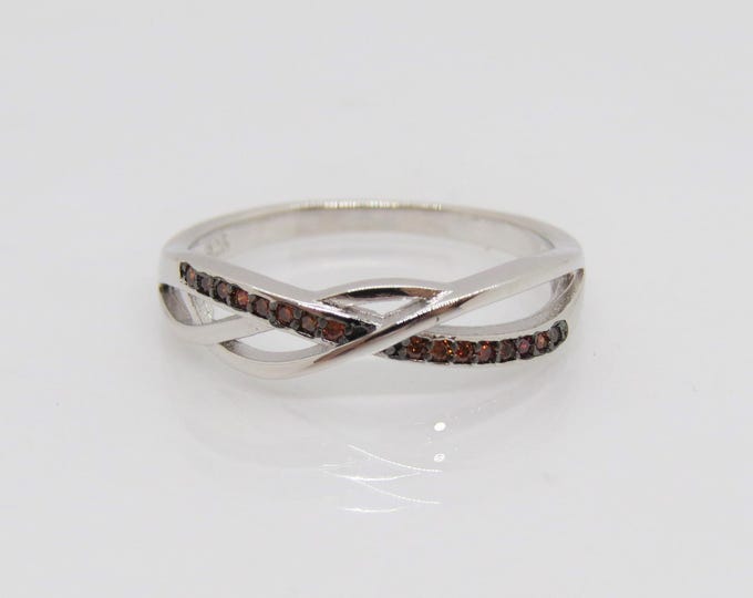 Vintage Sterling Silver Orange Sapphire Ring Size 7