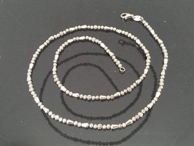 Vintage Italian 18K 750 Solid White Gold Ball Chain Necklace Etsy