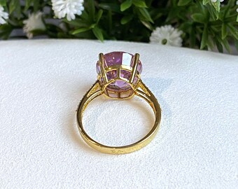 Vintage 15K 610 Solid Yellow Gold Pink Sapphire & White