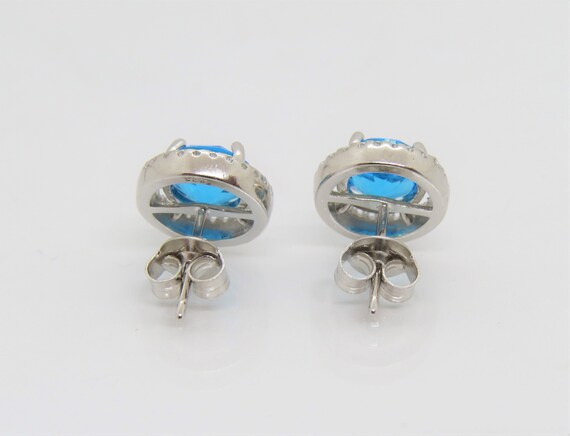 Vintage Sterling Silver London Blue Topaz & White… - image 3