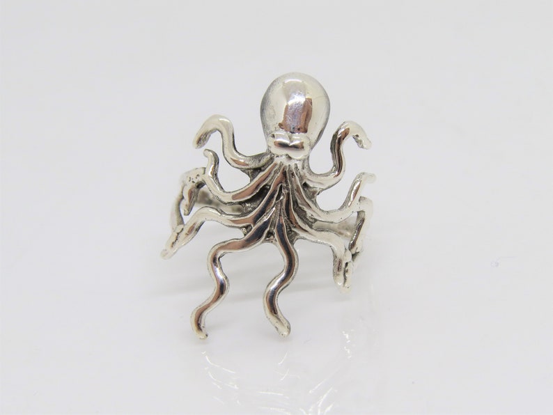 Vintage Sterling Silver Octopus Ring Size 9