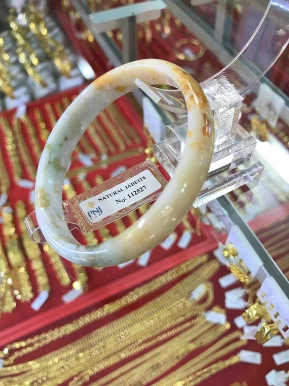 Translucent Natural Green, White, Orange Jadeite … - image 4