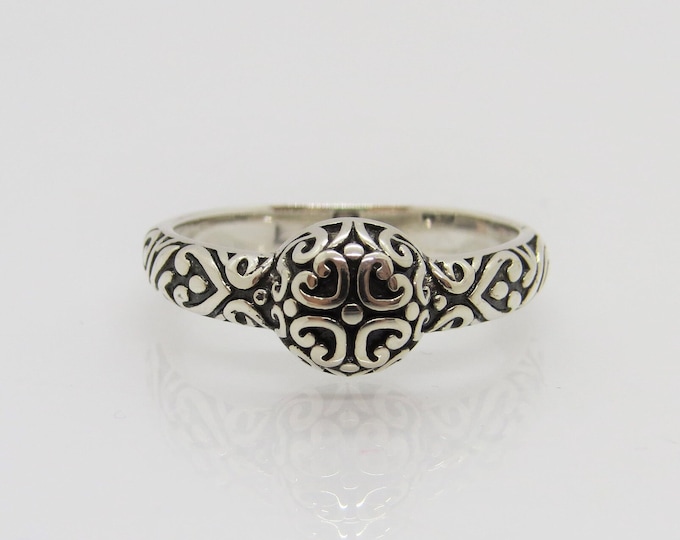 Vintage Bali Sterling Silver Ball Ring Size 7