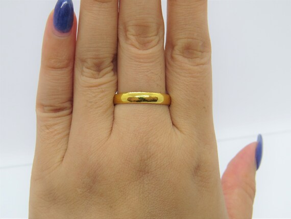 Vintage 24K 9999 Solid Gold Wedding Band Ring Siz… - image 8