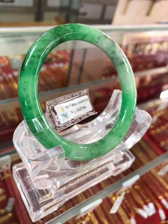 Translucent Natural Green, White Jadeite Jade Vin… - image 2