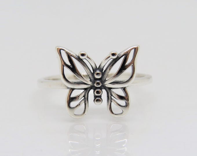 Sterling Silver Butterfly Ring Size 7