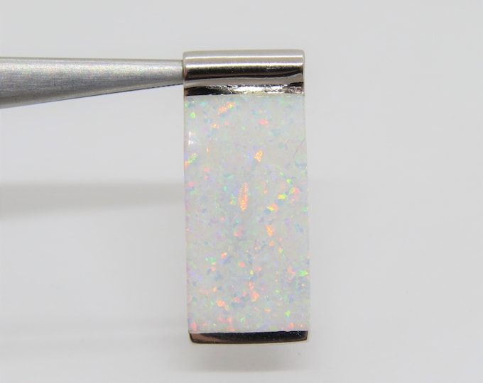 Vintage Sterling Silver Fire Opal Slide Pendant