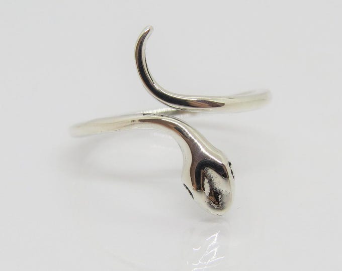 Vintage Sterling Silver Snake Ring Size 9