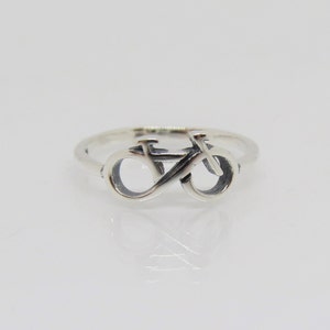 Vintage Sterling Silver Bicycle Ring Size 7