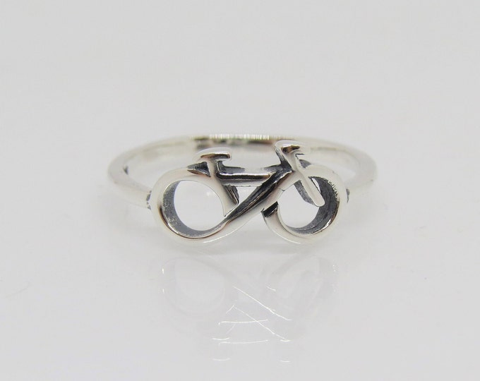 Vintage Sterling Silver Bicycle Ring Size 7