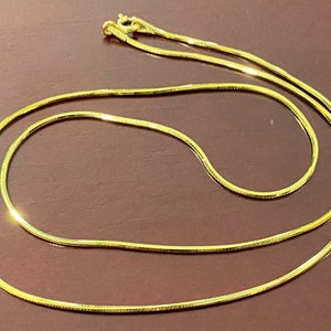 Vintage 15K 610 Solid Yellow Gold Snake Link Chain Necklace 17''