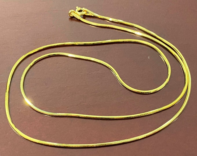 Vintage 15K 610 Solid Yellow Gold Snake Link Chain Necklace 17''
