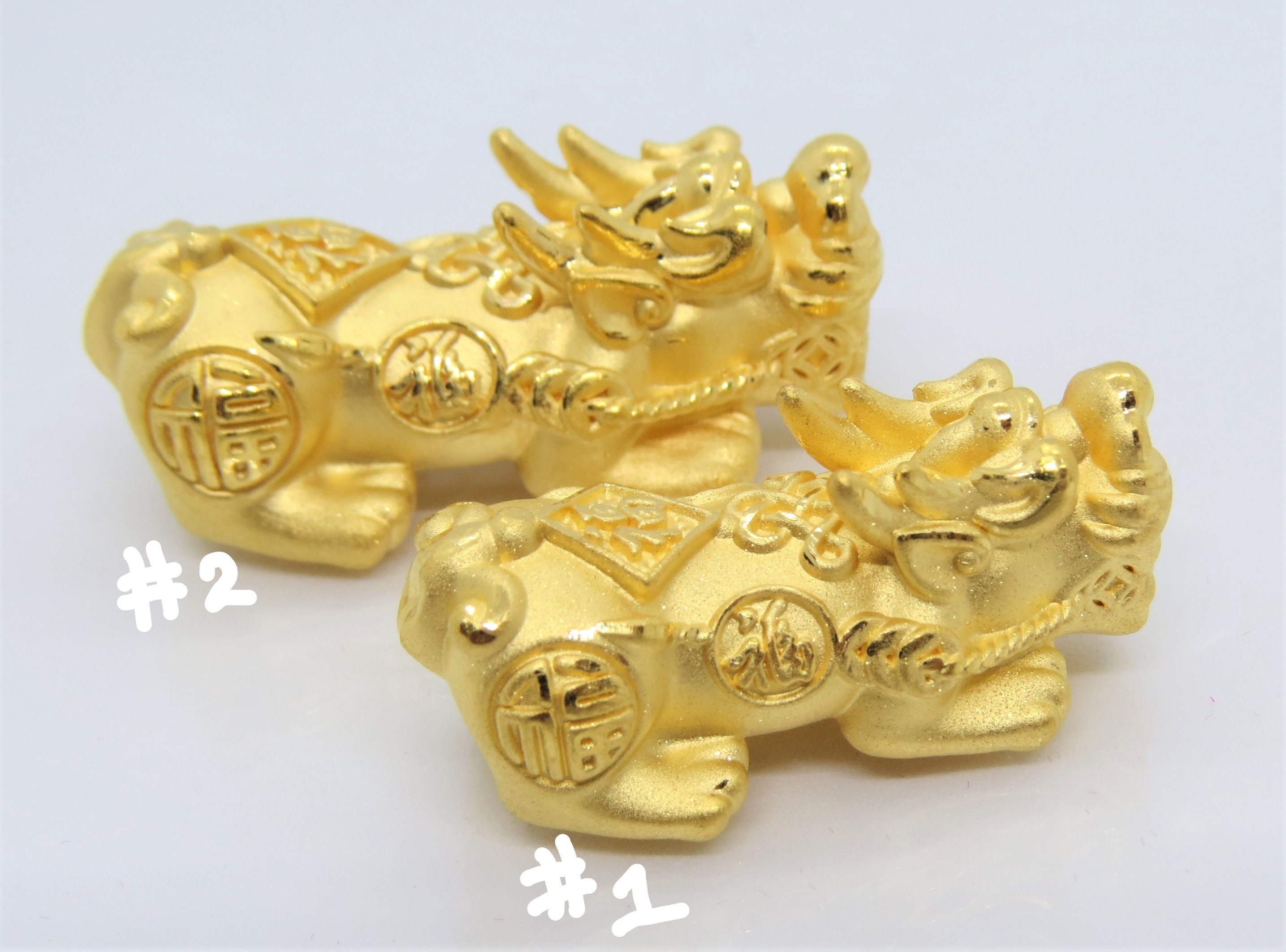 999 real gold yuanbao 24k pure gold pixiu fine gold jewelry gold charms for  bracelets about 0.5g-0.85g