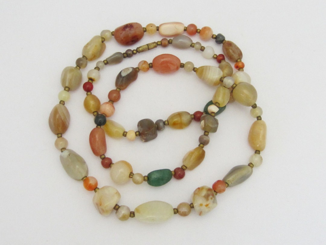 Vintage Jewelry Multi Color Natural Agate Graduated Beaded - Etsy