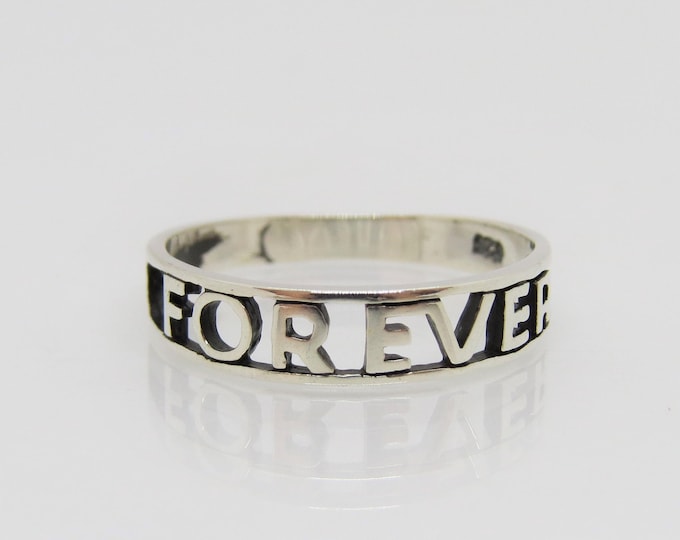 Vintage Sterling Silver Forever Band Ring Size 7