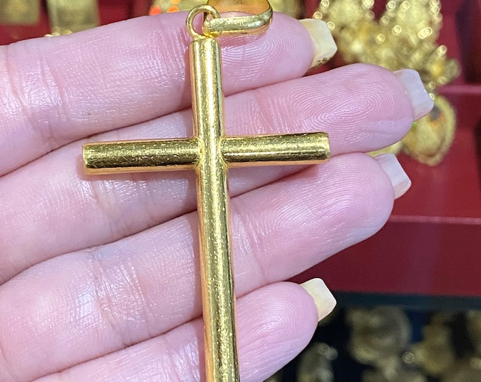 Vintage 24K 980 Pure Gold Cross Pendant.