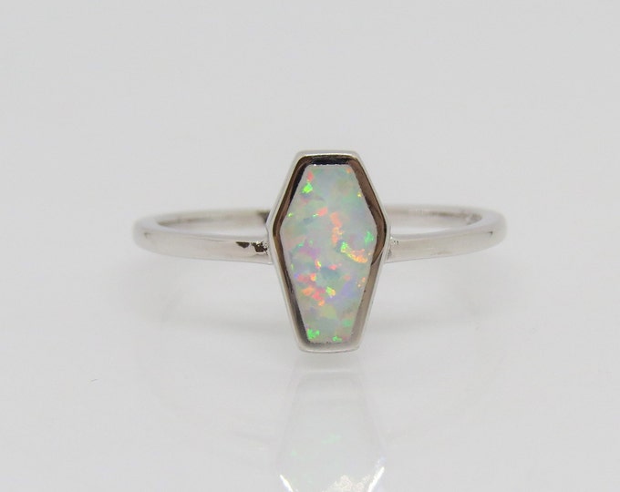 Vintage Sterling Silver Fire Opal Coffing Ring Size 7
