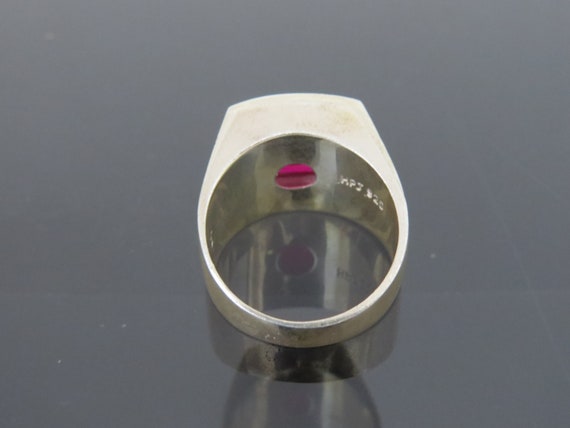 Vintage Sterling Silver Faceted Ruby & White Topa… - image 3