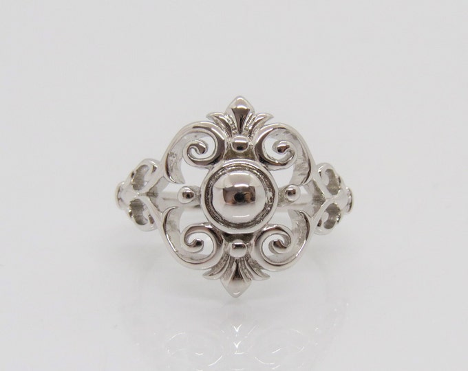 Vintage Sterling Silver Filigree Dome Ring Size 12